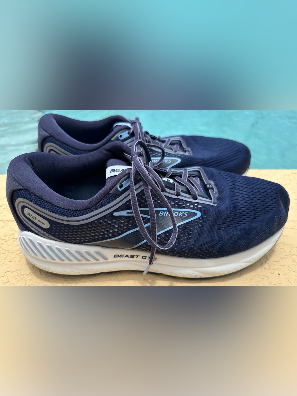 Brooks Beast GTS 23 Blue Running Shoes Men's Size 11.5 4E Extra Wide in VGC